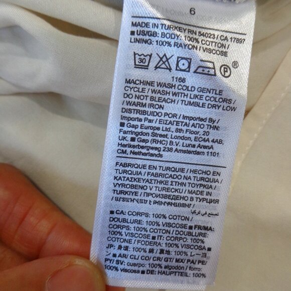 Banana Republic Cici Poplin Black White V Neck Mini Dress with Pockets Size 6 - Picture 9 of 9